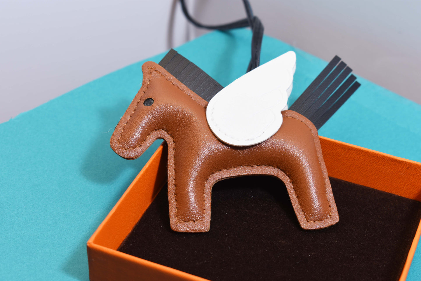 Little Pegasus bag pendant, woven rope double-layer chain nylon rope, pony tassel pearl keychain