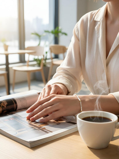 Natural pearl small silver bar design three sets  smile bracelet gold open hammer bracelet