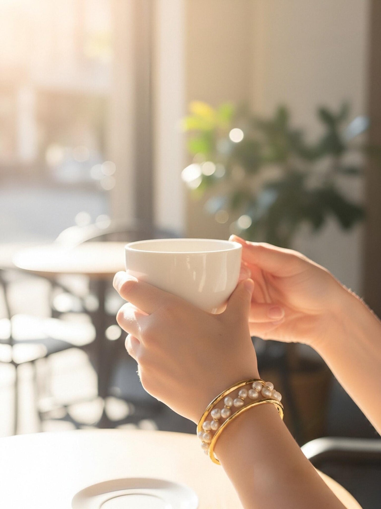 Natural Pearl Wheat Spike Style Three Set  Smile Bracelet Gold Open Hammer Bracelet