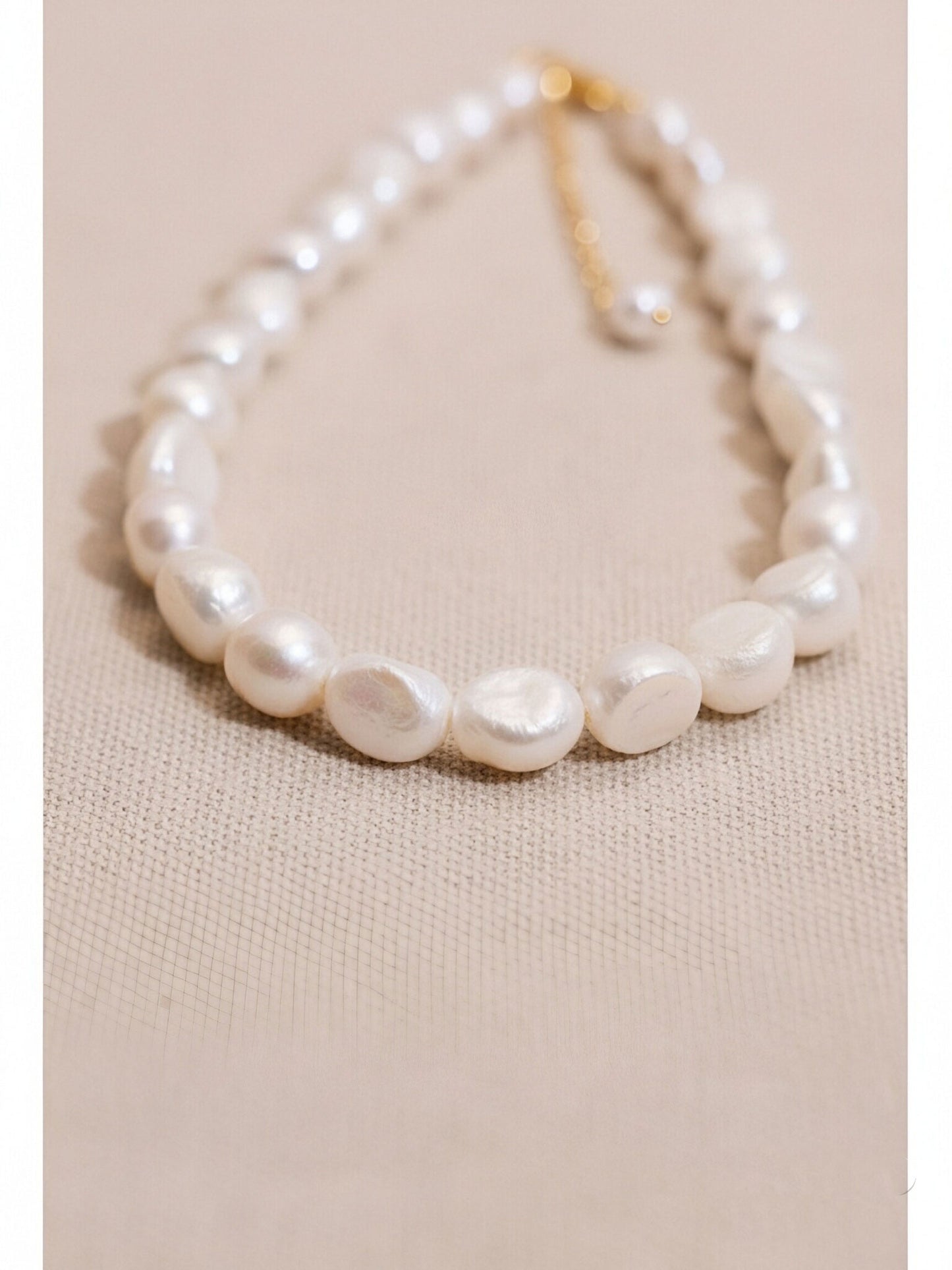 Natural Pearl Necklace Baroque Pearl Belt Extended Chain Length Adjustable Necklace