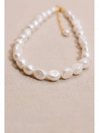 Natural Pearl Necklace Baroque Pearl Belt Extended Chain Length Adjustable Necklace