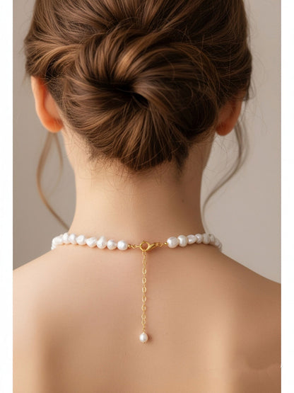 Natural Pearl Necklace Baroque Pearl Belt Extended Chain Length Adjustable Necklace