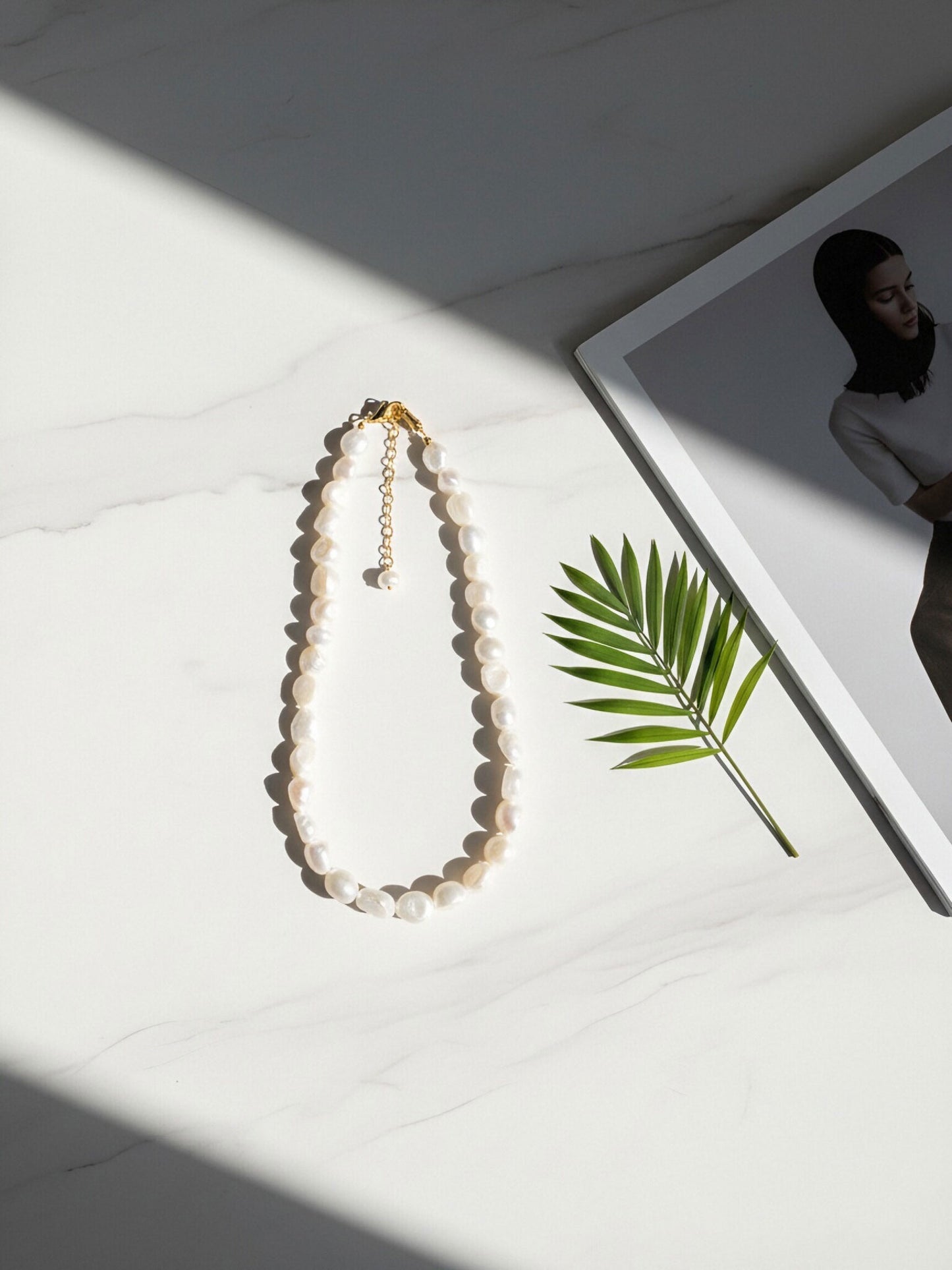 Natural Pearl Necklace Baroque Pearl Belt Extended Chain Length Adjustable Necklace