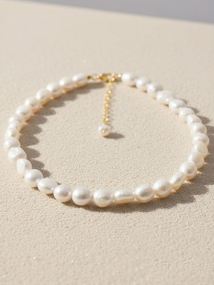 Natural Pearl Necklace Baroque Pearl Belt Extended Chain Length Adjustable Necklace