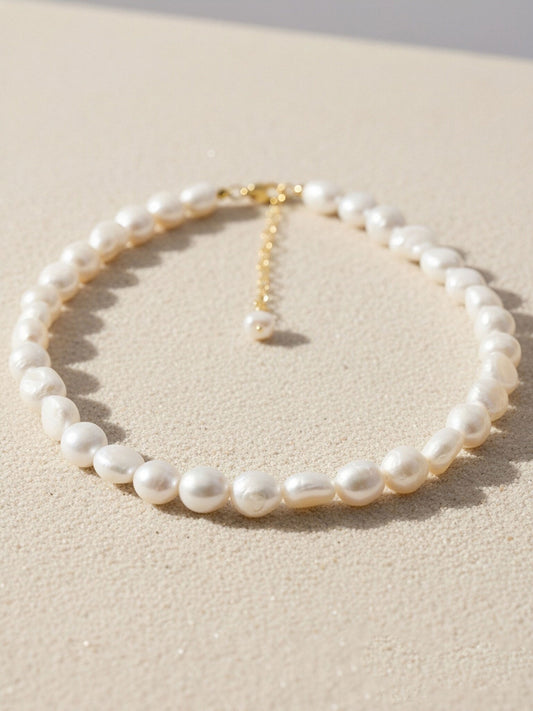 Natural Pearl Necklace Baroque Pearl Belt Extended Chain Length Adjustable Necklace