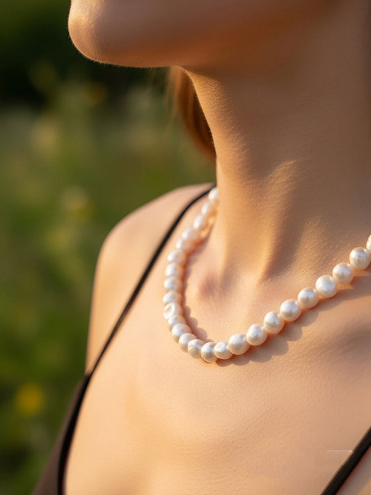 Natural Pearl Necklace Baroque Pearl Belt Extended Chain Length Adjustable Necklace