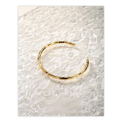 Natural Pearl Wheat Spike Style Three Set  Smile Bracelet Gold Open Hammer Bracelet