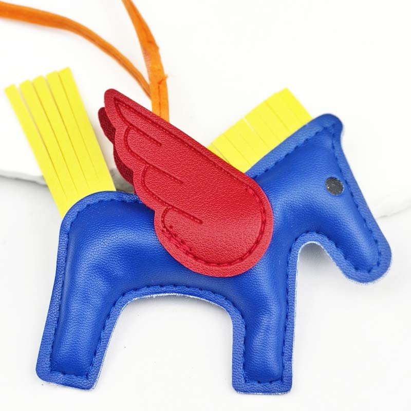 Little Pegasus bag pendant, woven rope double-layer chain nylon rope, pony tassel pearl keychain