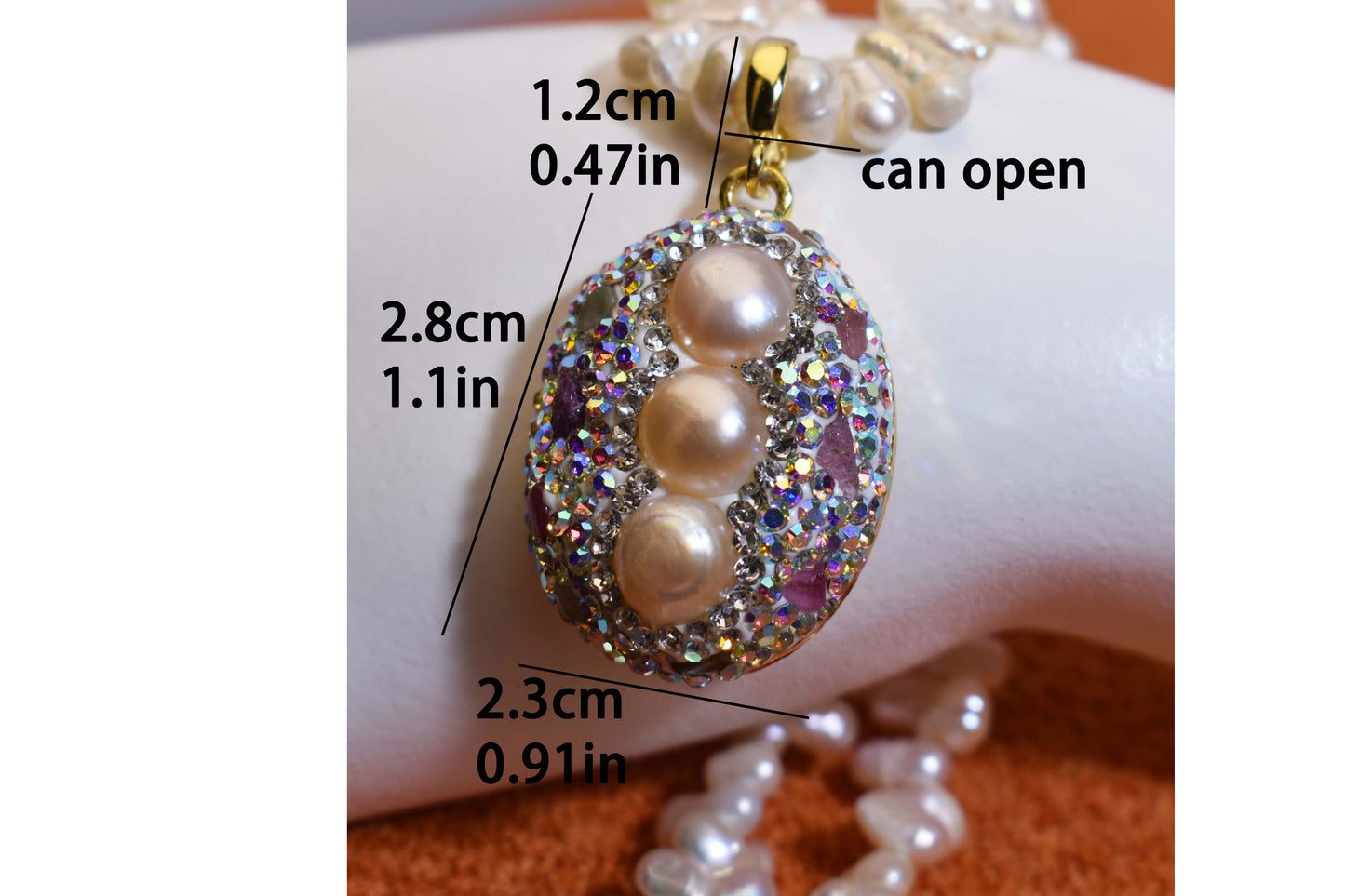 Natural pearl necklace pendant, three-dimensional inlaid with colored zircon and tourmaline pendant