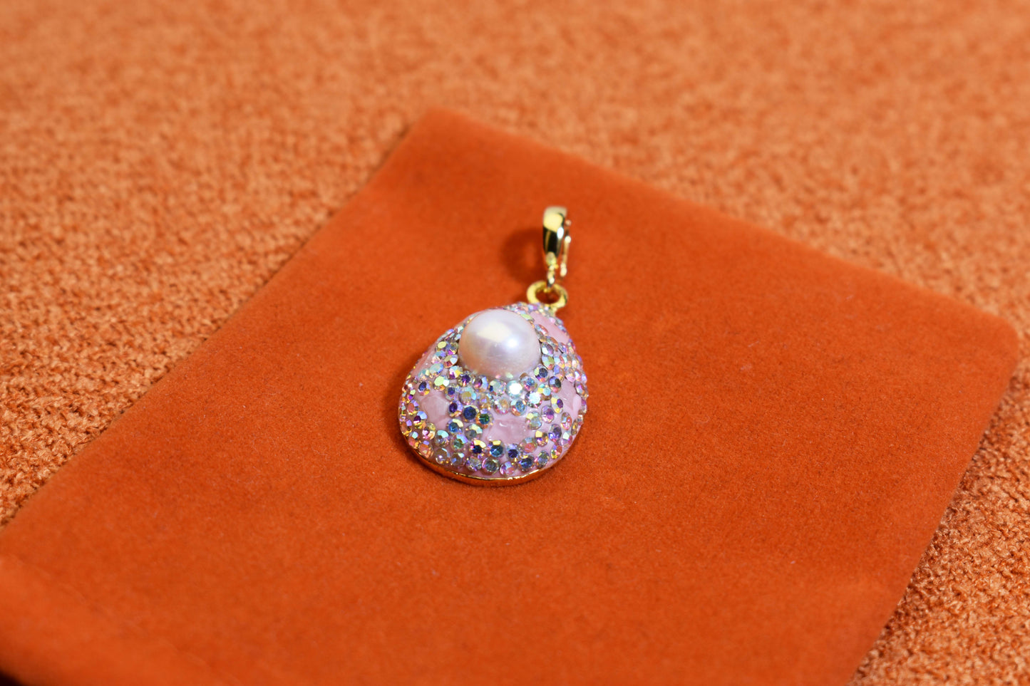 Natural pearl necklace pendant, three-dimensional inlaid with colored zircon and pink tourmaline pendant