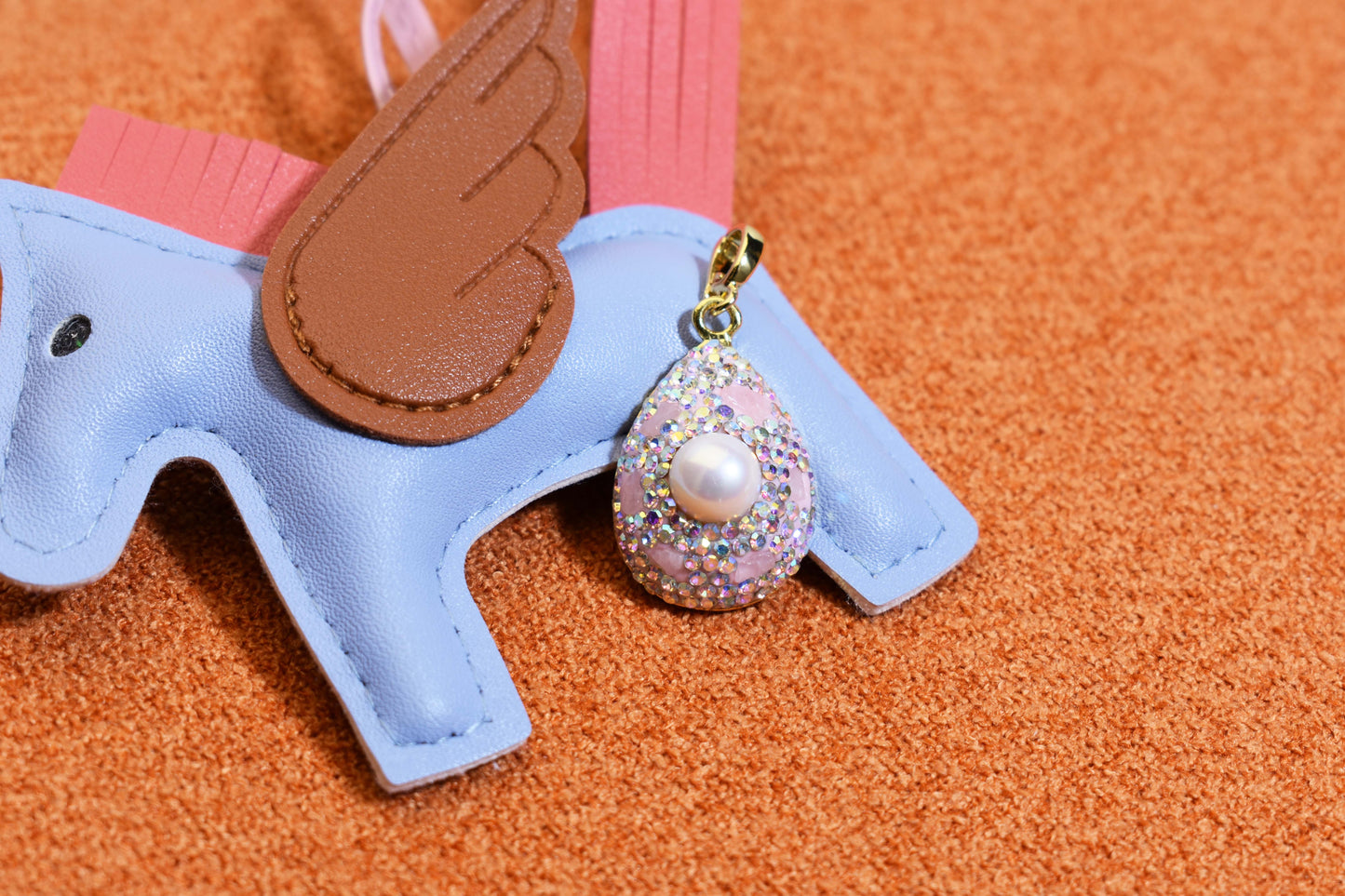 Natural pearl necklace pendant, three-dimensional inlaid with colored zircon and pink tourmaline pendant