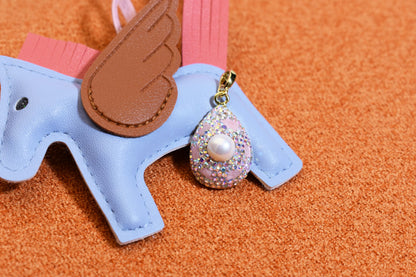 Natural pearl necklace pendant, three-dimensional inlaid with colored zircon and pink tourmaline pendant