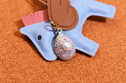 Natural pearl necklace pendant, three-dimensional inlaid with colored zircon and pink tourmaline pendant