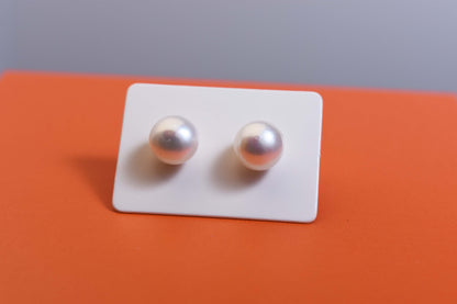 Natural pearl earrings, small light bulb shaped, bare pearl, simple and fashionable, versatile earrings