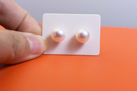 Natural pearl earrings, small light bulb shaped, bare pearl, simple and fashionable, versatile earrings