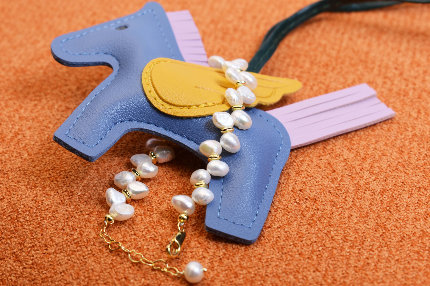 Natural pearl bracelet three piece set paired with smile bracelet and gold open hammer bracelet
