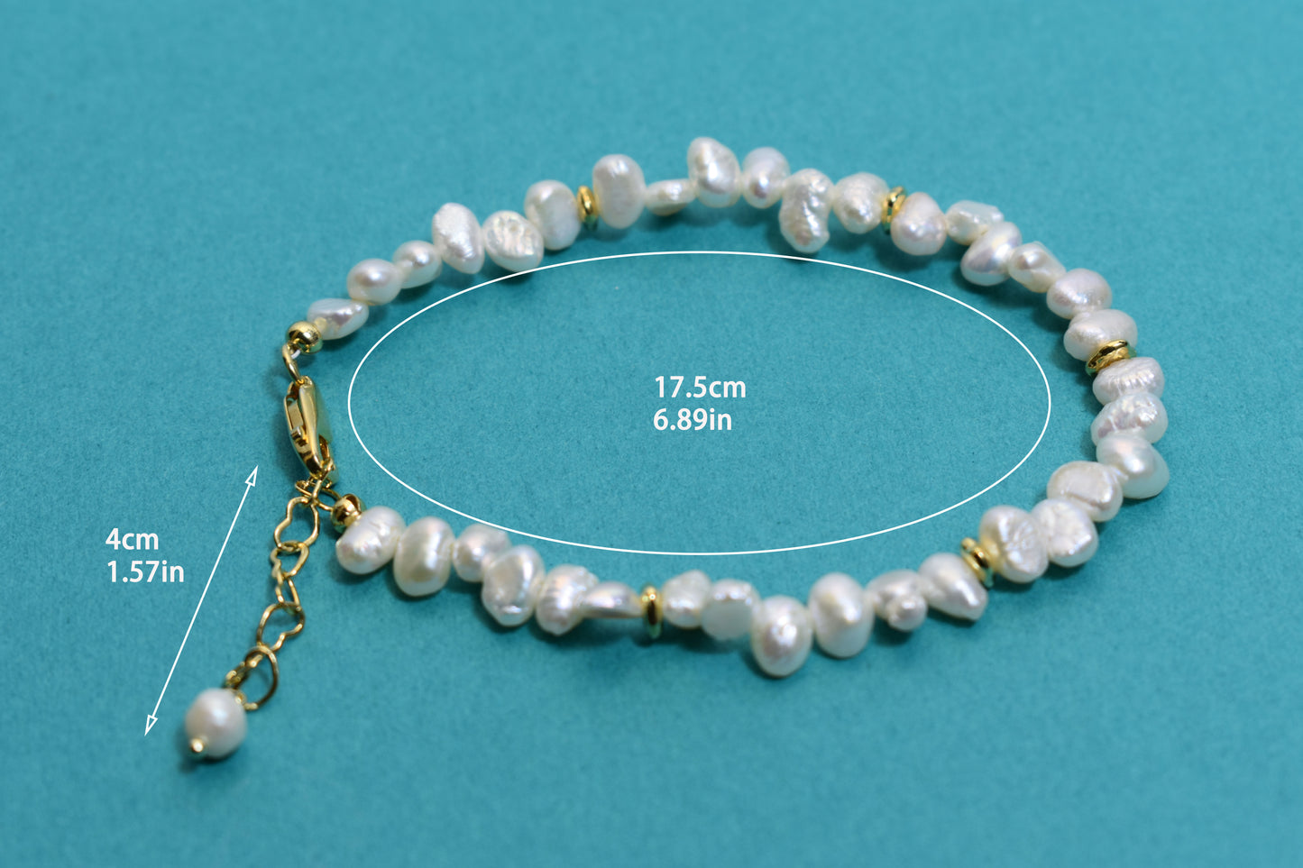 Natural Pearl Bracelet Side Punching Three Set  Smile Bracelet Gold Open Hammer Bracelet