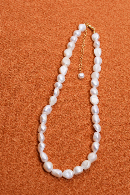 Natural Pearl Necklace Baroque Pearl Belt Extended Chain Length Adjustable Necklace