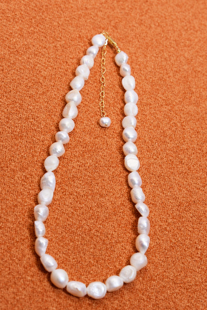Natural Pearl Necklace Baroque Pearl Belt Extended Chain Length Adjustable Necklace