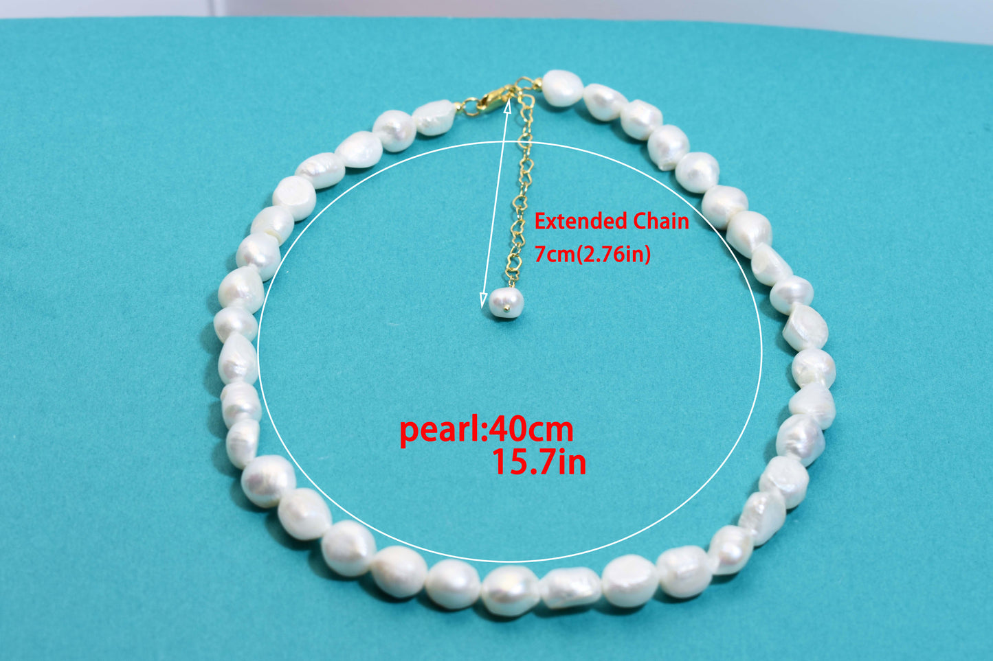 Natural Pearl Necklace Baroque Pearl Belt Extended Chain Length Adjustable Necklace