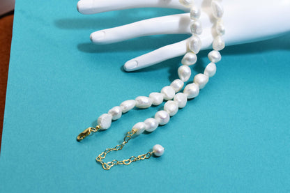 Natural Pearl Necklace Baroque Pearl Belt Extended Chain Length Adjustable Necklace