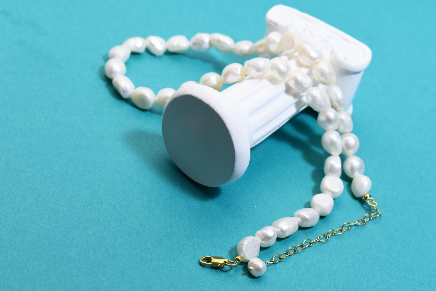 Natural Pearl Necklace Baroque Pearl Belt Extended Chain Length Adjustable Necklace