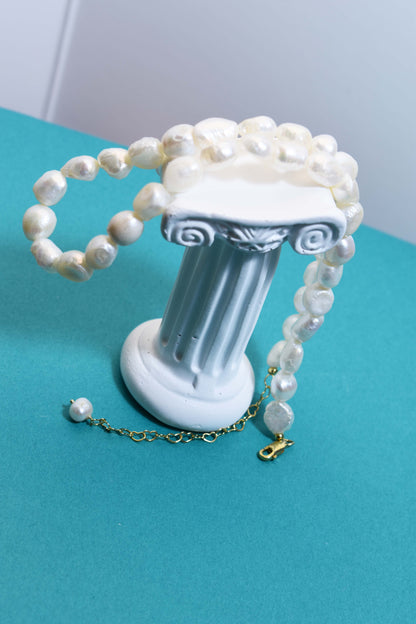 Natural Pearl Necklace Baroque Pearl Belt Extended Chain Length Adjustable Necklace