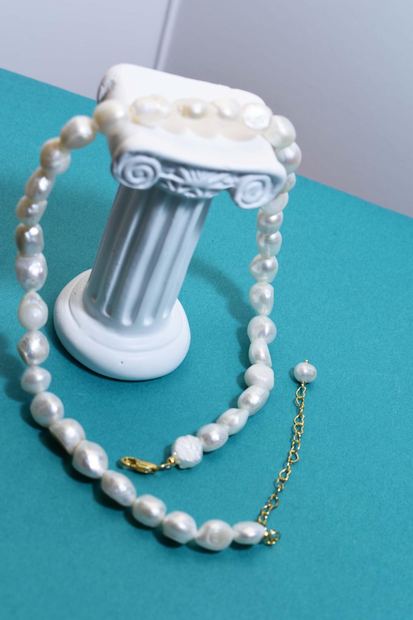 Natural Pearl Necklace Baroque Pearl Belt Extended Chain Length Adjustable Necklace