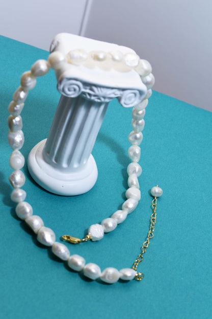Natural Pearl Necklace Baroque Pearl Belt Extended Chain Length Adjustable Necklace