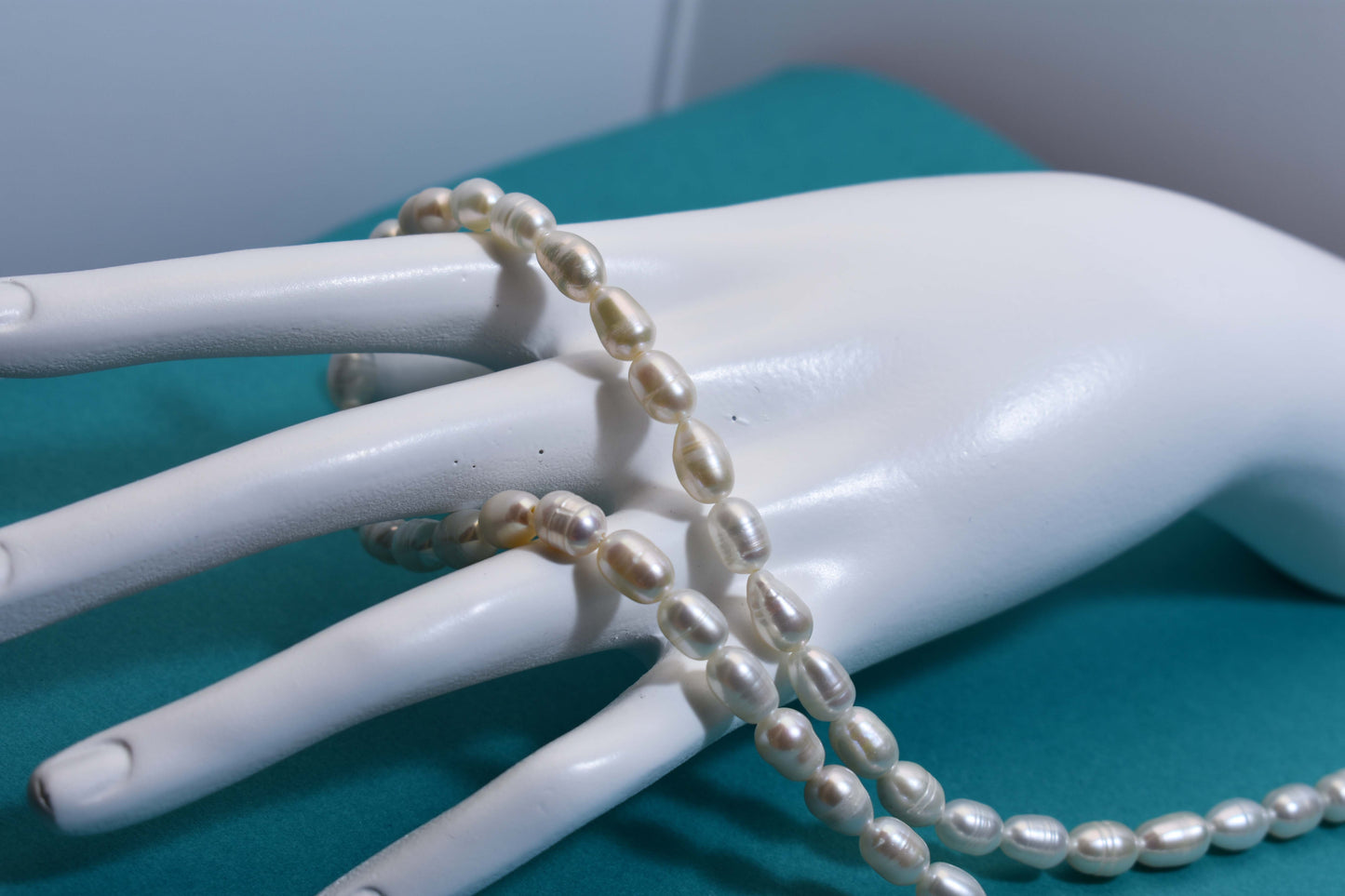 Natural Pearl Necklace White 8-9mm Pearl Belt Extended Chain Length Adjustable Necklace