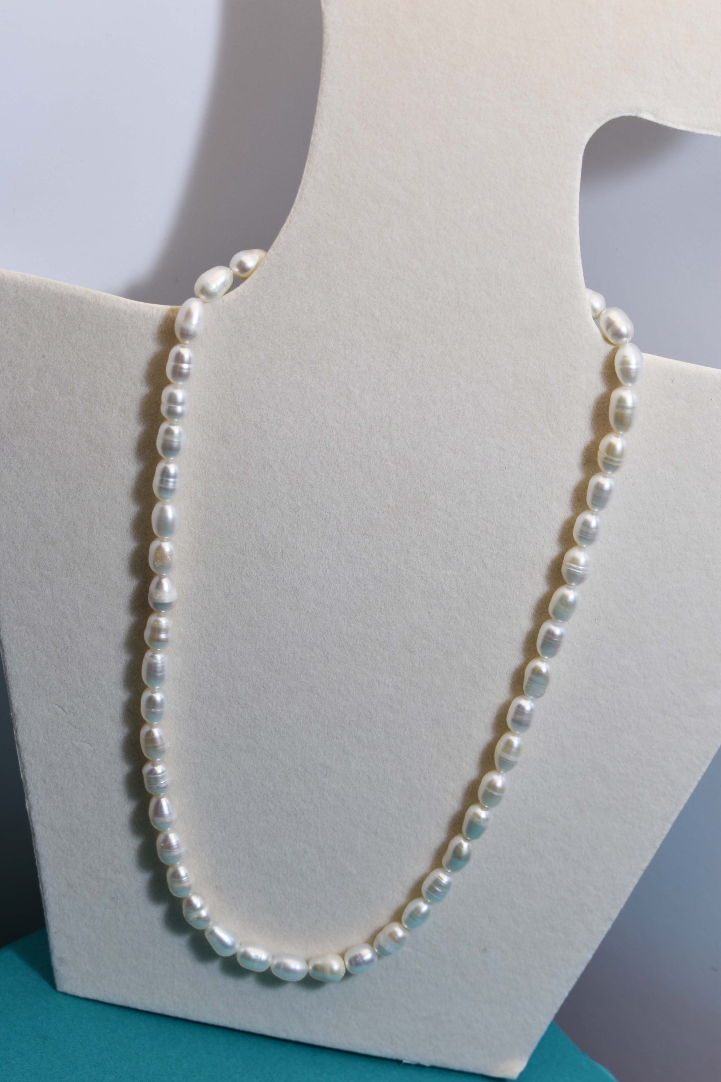 Natural Pearl Necklace White 8-9mm Pearl Belt Extended Chain Length Adjustable Necklace