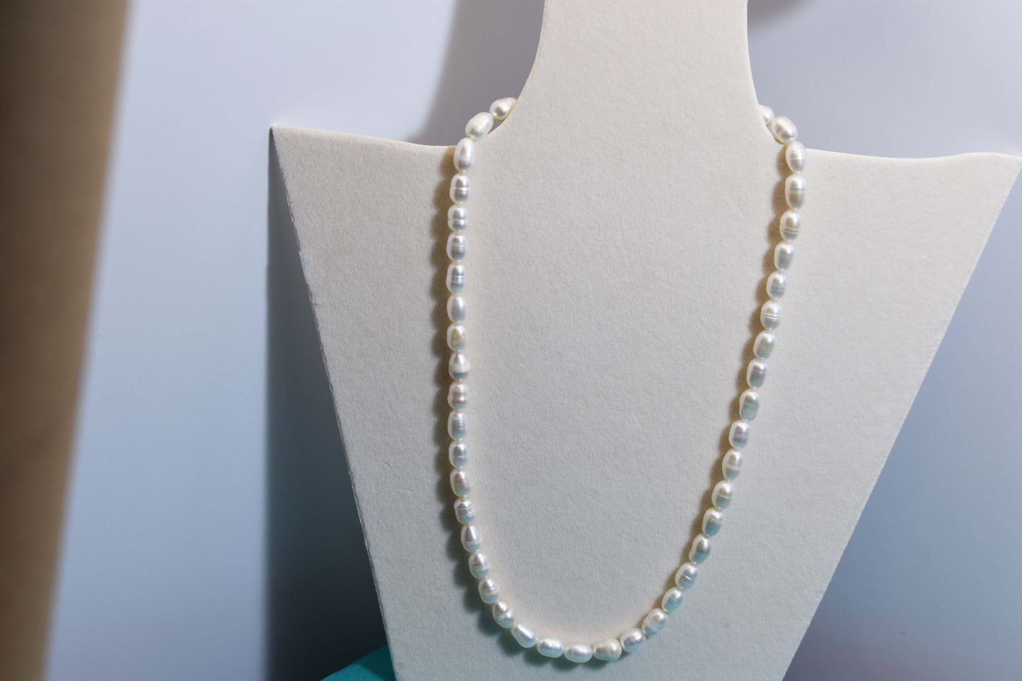 Natural Pearl Necklace White 8-9mm Pearl Belt Extended Chain Length Adjustable Necklace