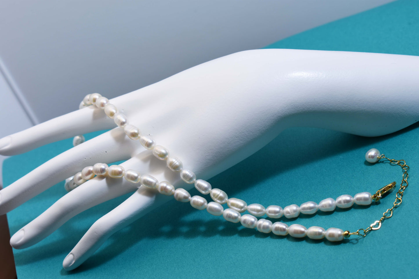 Natural Pearl Necklace White 8-9mm Pearl Belt Extended Chain Length Adjustable Necklace