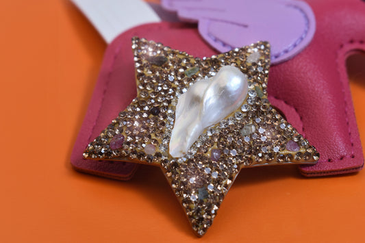 nature baroque pearl Five pointed star starfish hair clip design