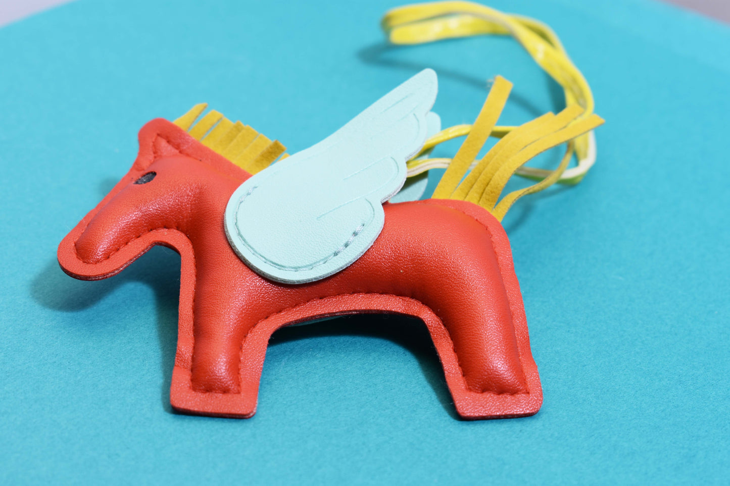 Little Pegasus bag pendant, woven rope double-layer chain nylon rope, pony tassel pearl keychain