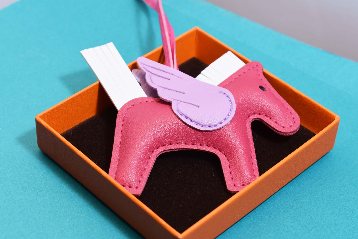 Little Pegasus bag pendant, woven rope double-layer chain nylon rope, pony tassel pearl keychain