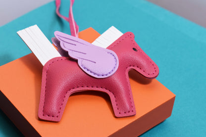 Little Pegasus bag pendant, woven rope double-layer chain nylon rope, pony tassel pearl keychain