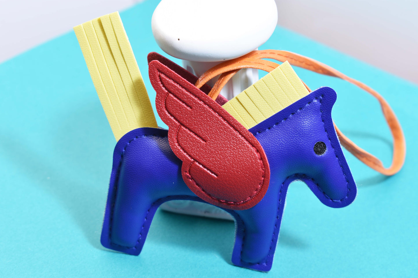 Little Pegasus bag pendant, woven rope double-layer chain nylon rope, pony tassel pearl keychain