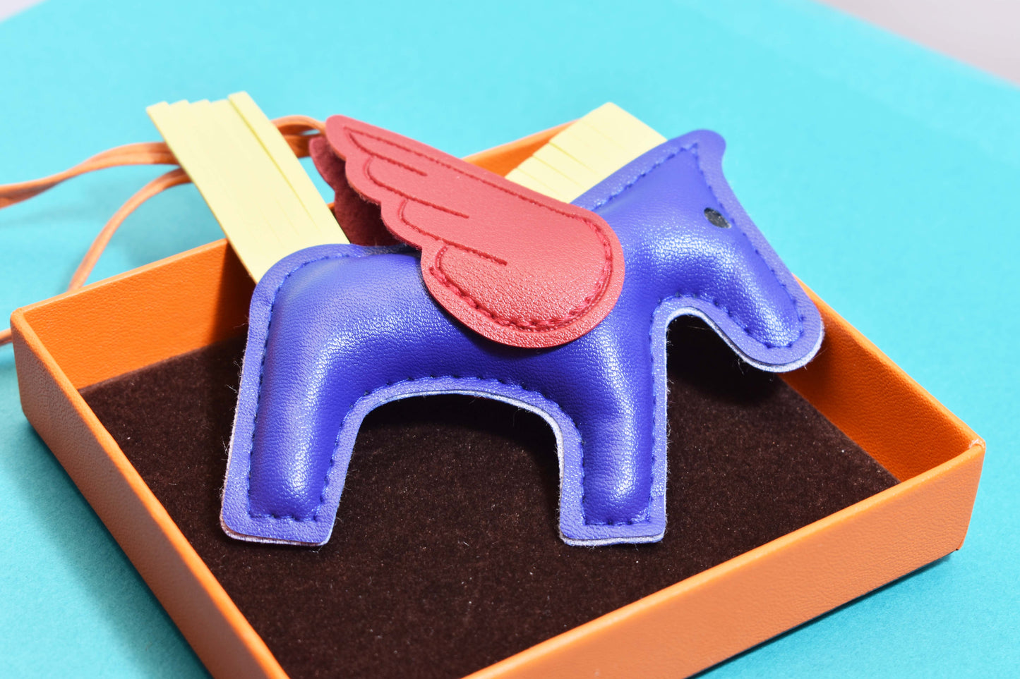 Little Pegasus bag pendant, woven rope double-layer chain nylon rope, pony tassel pearl keychain