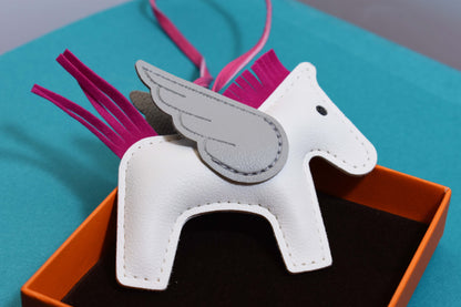 Little Pegasus bag pendant, woven rope double-layer chain nylon rope, pony tassel pearl keychain