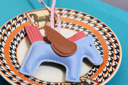 Little Pegasus bag pendant, woven rope double-layer chain nylon rope, pony tassel pearl keychain