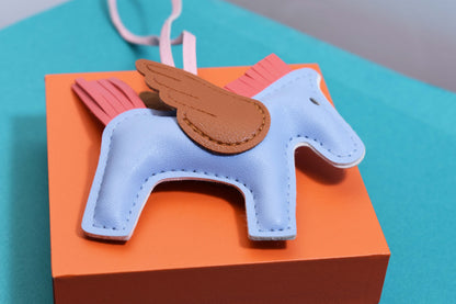 Little Pegasus bag pendant, woven rope double-layer chain nylon rope, pony tassel pearl keychain