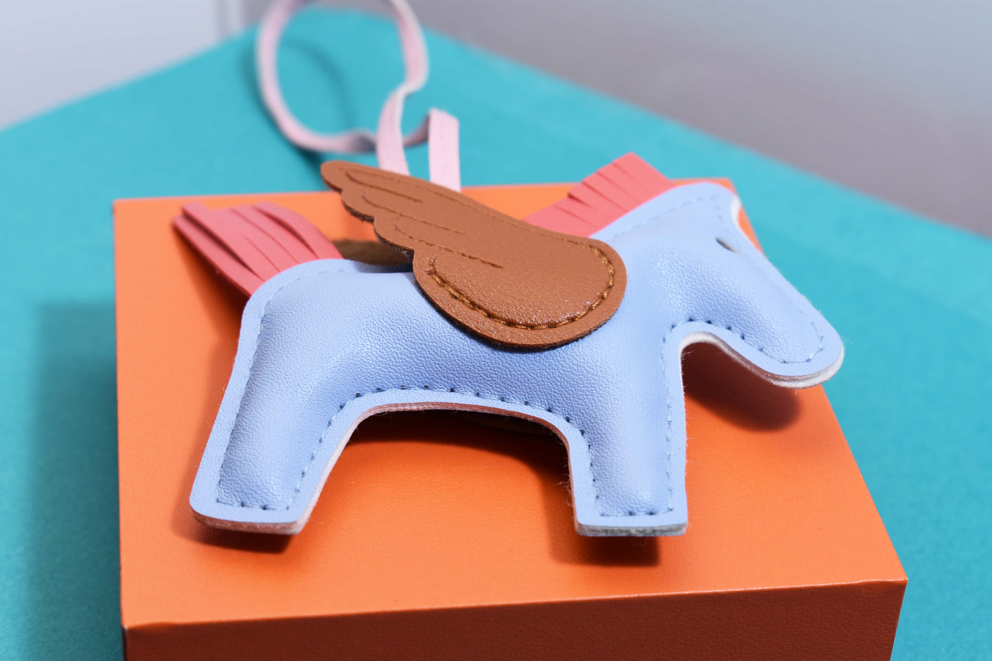 Little Pegasus bag pendant, woven rope double-layer chain nylon rope, pony tassel pearl keychain