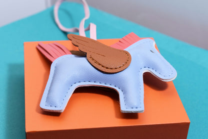 Little Pegasus bag pendant, woven rope double-layer chain nylon rope, pony tassel pearl keychain