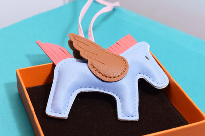 Little Pegasus bag pendant, woven rope double-layer chain nylon rope, pony tassel pearl keychain