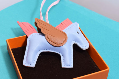 Little Pegasus bag pendant, woven rope double-layer chain nylon rope, pony tassel pearl keychain