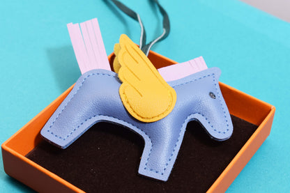 Little Pegasus bag pendant, woven rope double-layer chain nylon rope, pony tassel pearl keychain
