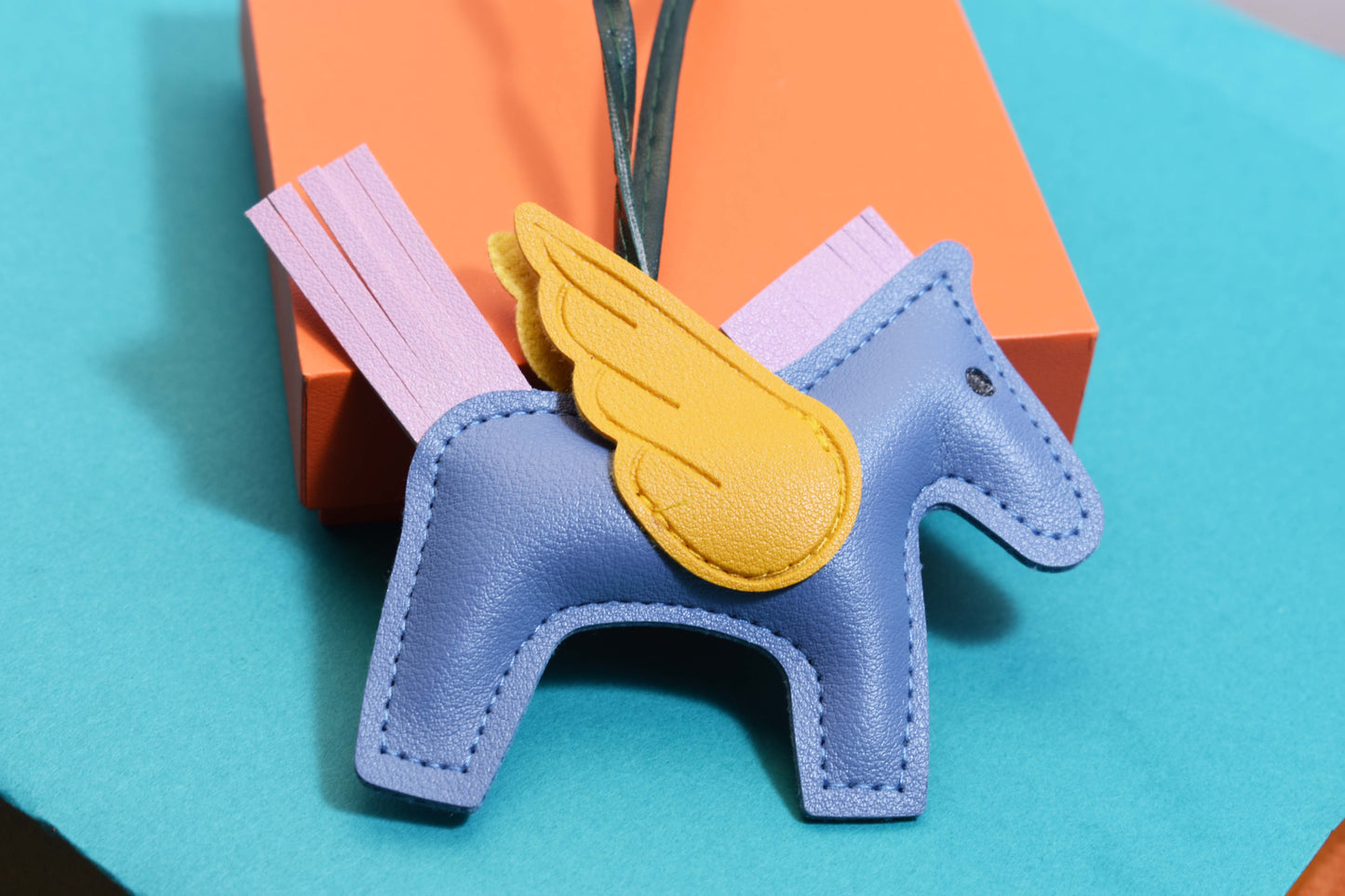 Little Pegasus bag pendant, woven rope double-layer chain nylon rope, pony tassel pearl keychain