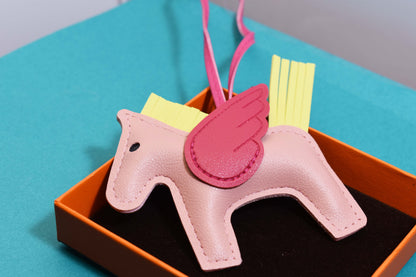 Little Pegasus bag pendant, woven rope double-layer chain nylon rope, pony tassel pearl keychain