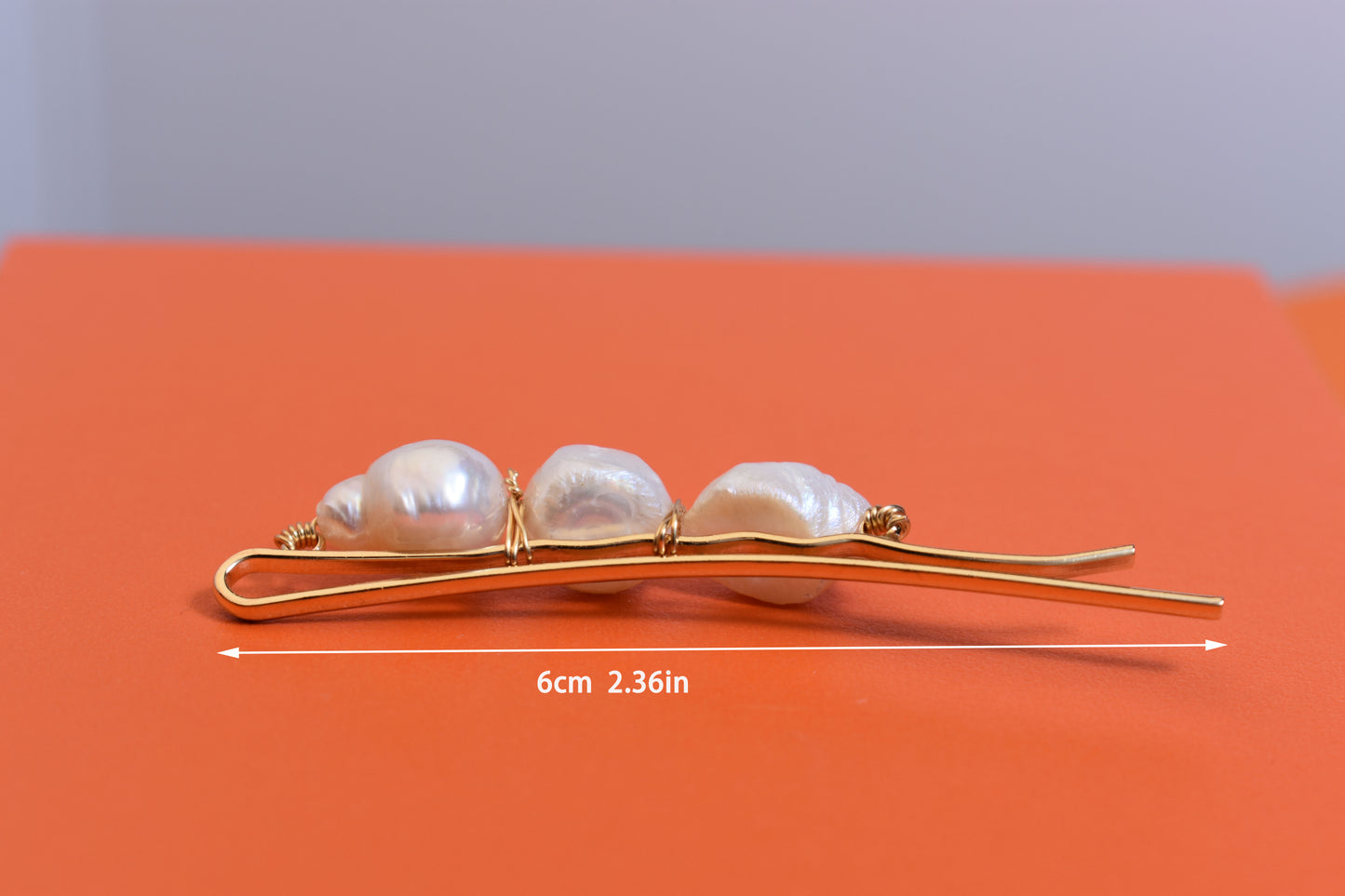 3 Natural Pearl Baroque Hair Clip Set